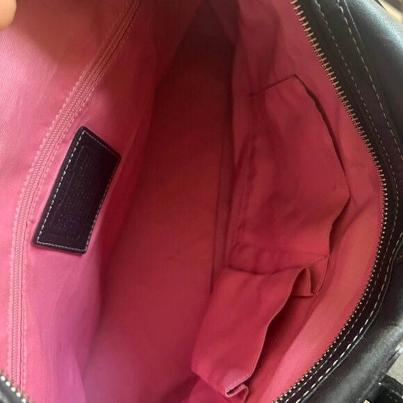 Y2K COACH VINTAGE HAMPTON LEATHER SATCHEL BLACK - Picture 9 of 10